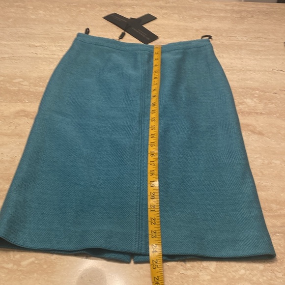 NWT Authentic Burberry Prorsum Teal Pencil Skirt, measurements in photos below. - Picture 5 of 14